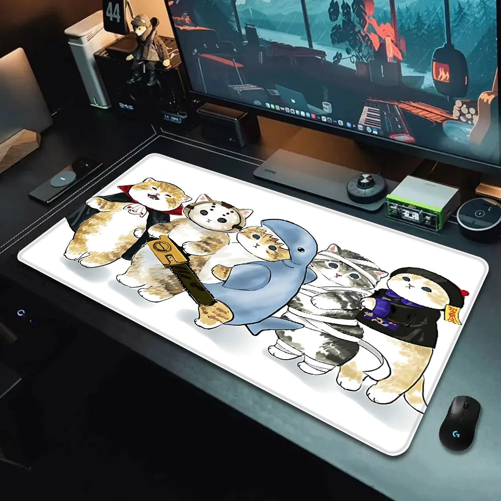 Cute mofusand cat Mousepad HD Printing Computer Gamers Locking Edge Non-slip Mouse Pad XXL90x40cm Keyboard PC Desk Pad