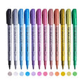 12 Colors Metallic Markers Pens Permanent Art Marker for Manga Crafts Scrapbooking Metal Rock Painting Stationery School Supplie
