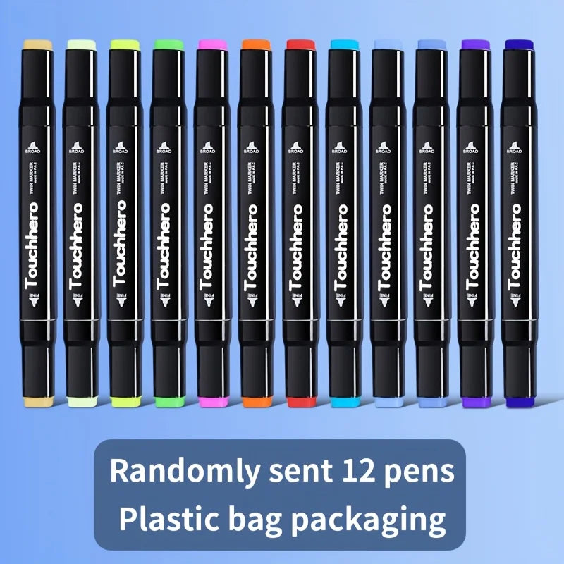 Markers Alcohol Felt Markers Comic Sketch Markers Dual Tip Brushes Art School Supplies Painting Sets School Supplies EasterGifts