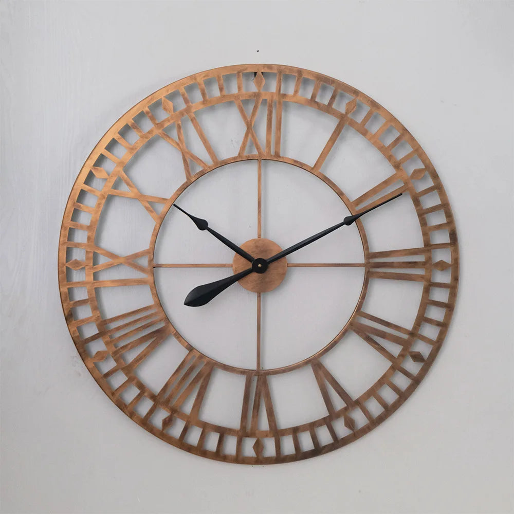Modern Simple Clock Retro Hotel Wrought Iron Quartz Clocks Living Room Wall Hanging Clock Watch Home Decoration