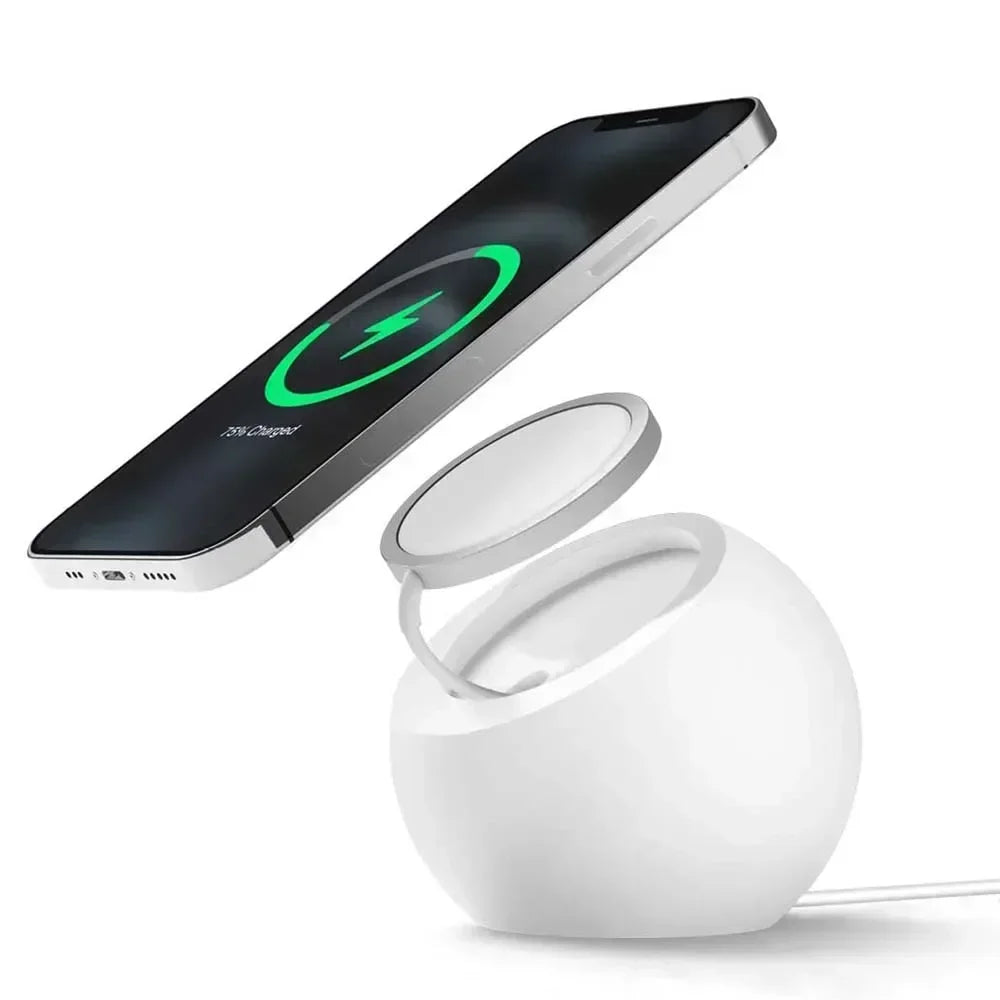Magnetic Wireless Charging Desk Ball Shape Silicone Holder Stand for Magsafe iPhone 15 14 13 12 Pro Charger Dock Station
