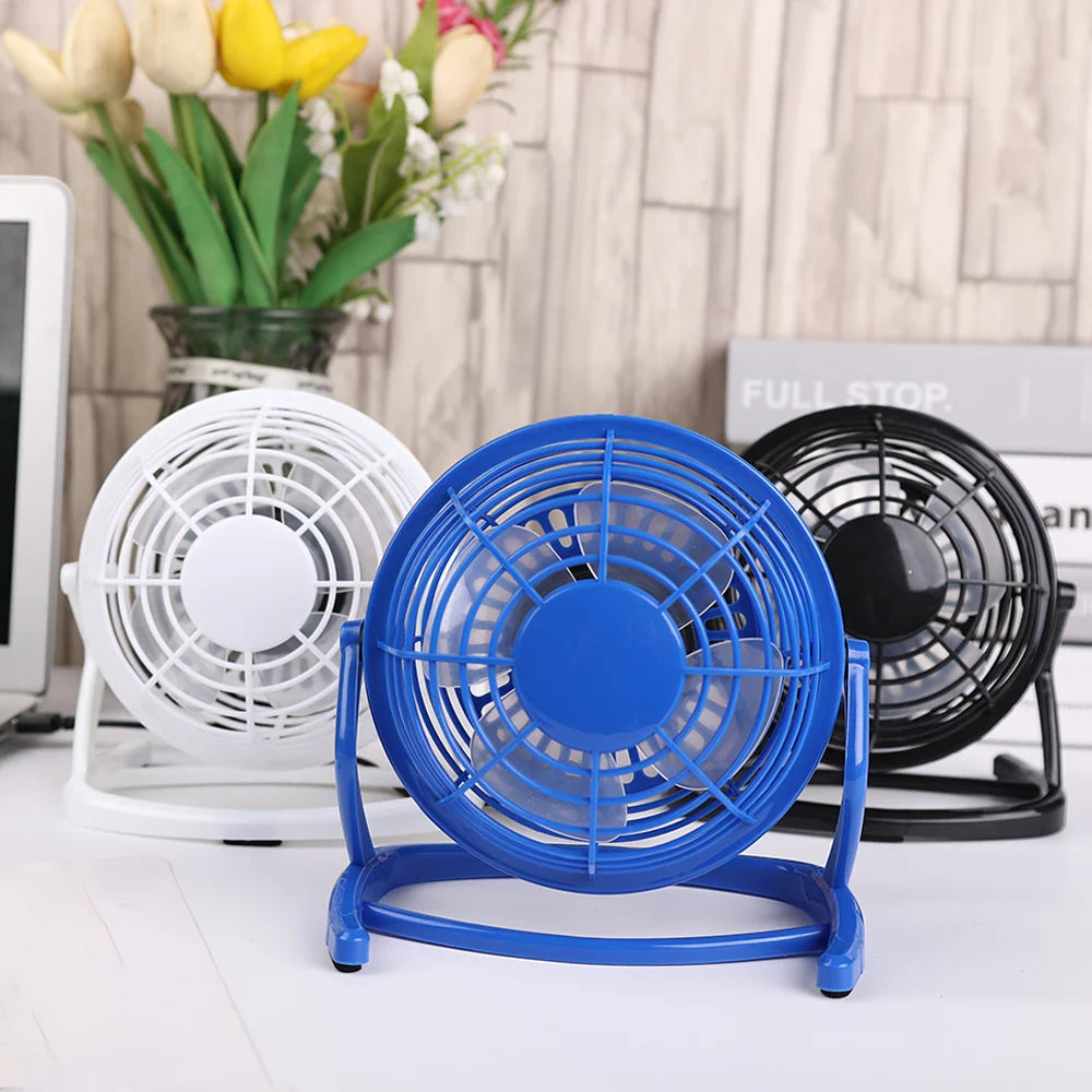 Mini USB Desk Fan Desktop Adjustable Tilt Stand Cooling Fan Ultra-quiet Electric Portable Small Fan for Desktop Office Table