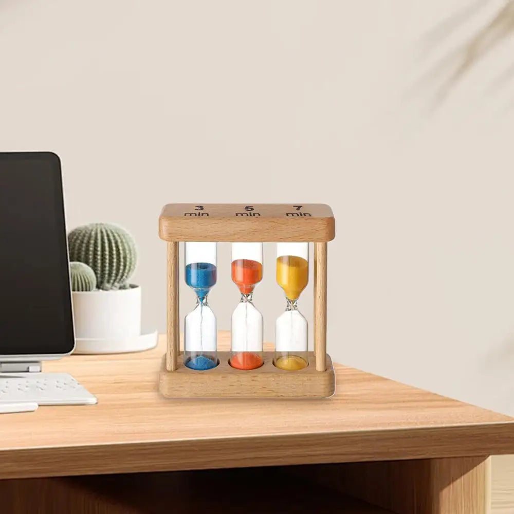 1Min 3Min 5Min 7Min Sand Timer Set Wooden Hourglass Sandglass Sand Clock for Cooking Classroom Exercise Home Office Decoration