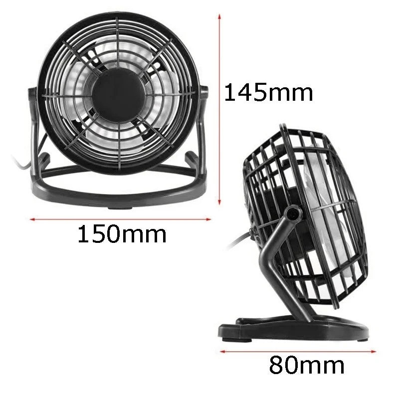 Mini USB Desk Fan Desktop Adjustable Tilt Stand Cooling Fan Ultra-quiet Electric Portable Small Fan for Desktop Office Table