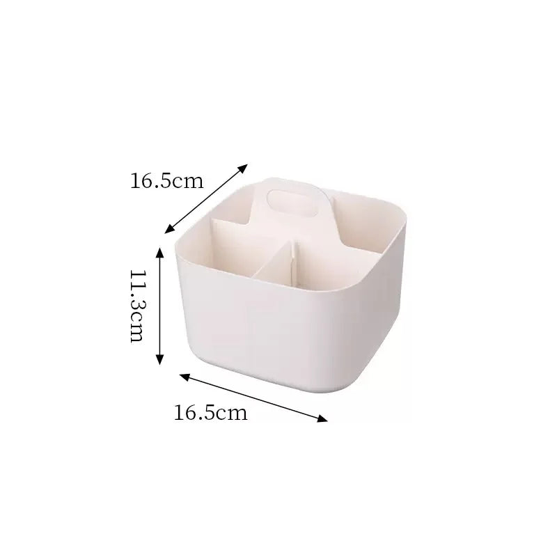 Desktop Cosmetic Organiser, Pen and Desk Organiser, Split Marker Organiser with Handle Bracket Portable Utility Fixed Container