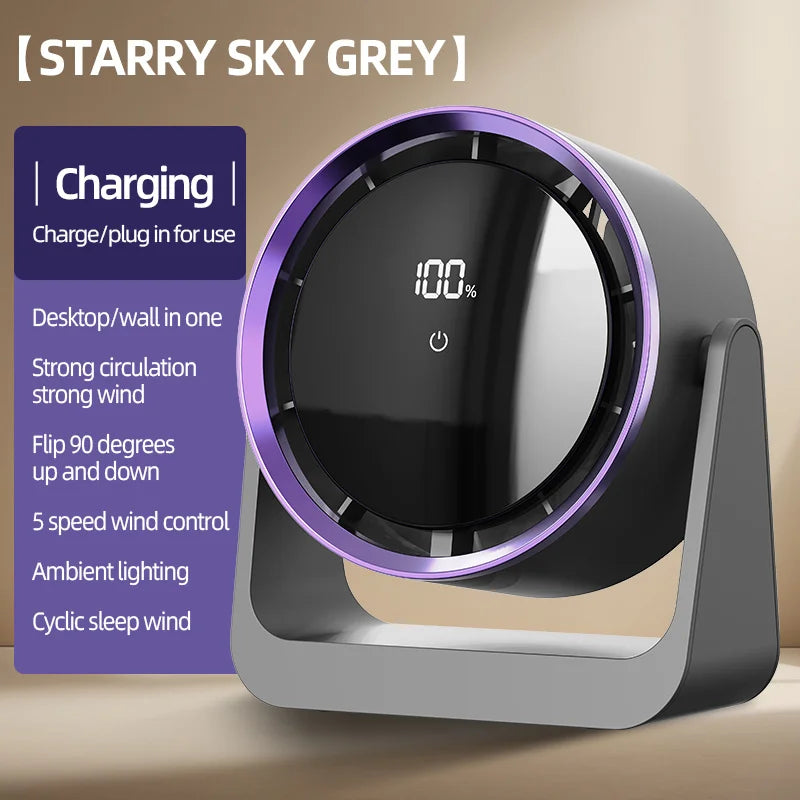 A desktop electric fan, standing desk lamp fan, wall-mounted air circulation fan, low-noise standing desktop fan, suitable for