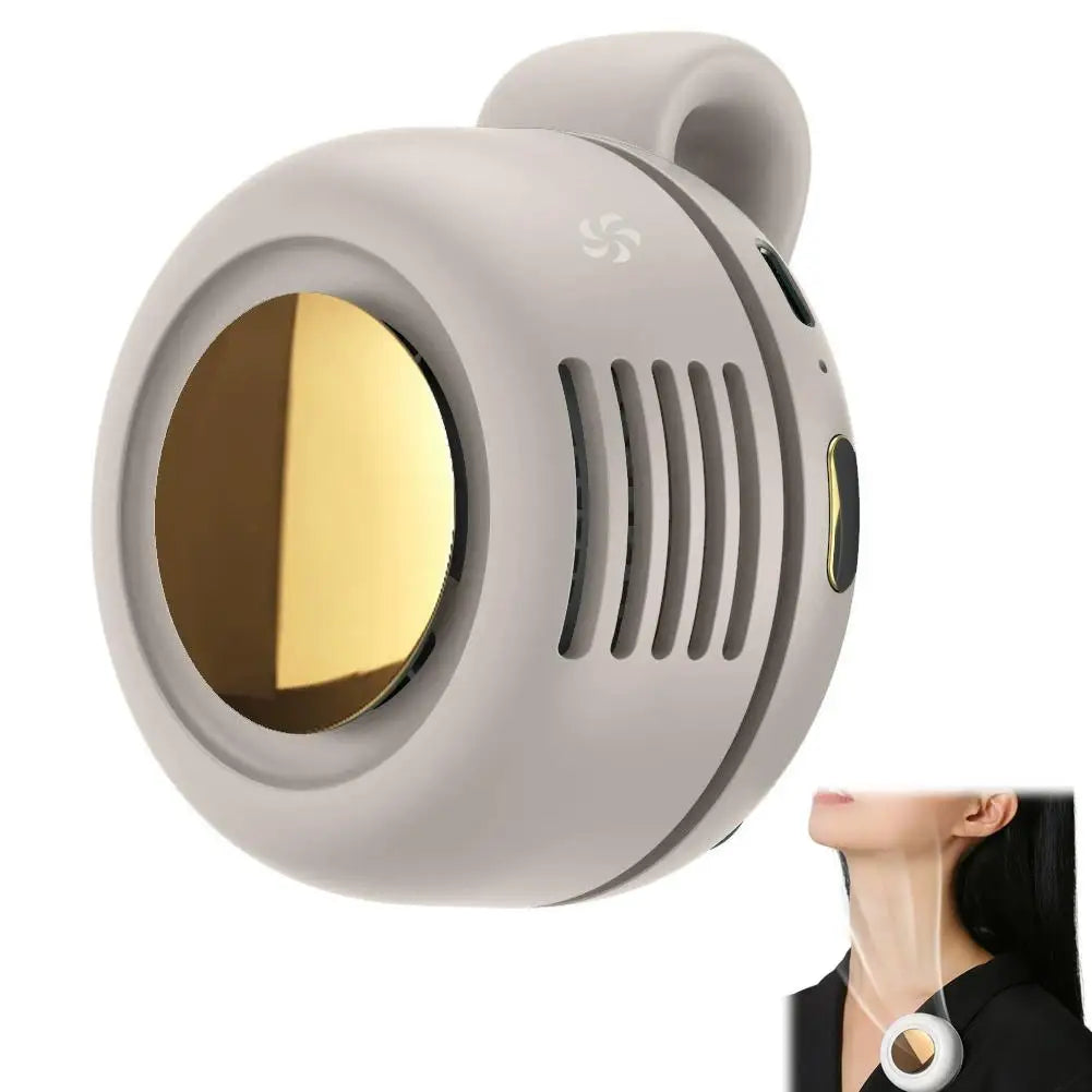 Portable Snap On Mini Whirlwind Fan USB Charging Fan Waist Clip 3-Speed Handsfree Silent Strong Wind Leafless Fan