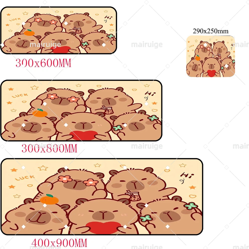 CUTE Capybara Mousepad Keyboard Mat Table Mat Students Cabinet Gamer Desktop Mousepad Cup Mats Anti-wrinkle Non-slip Deskpad