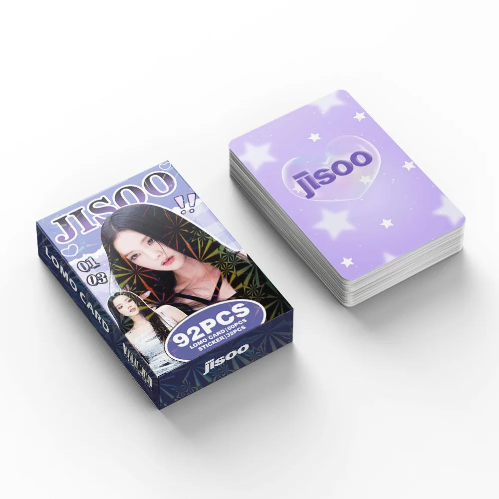 80-page K-pop girl group photobook with lyrics, magazine photo collection, 92 photo cards, celebrity LOMO cards, gift