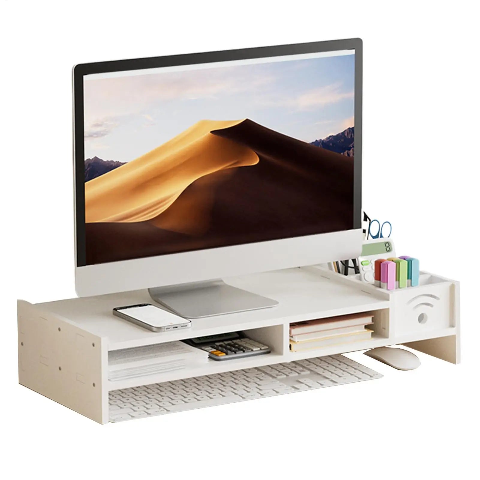 Monitor Stand Riser 2-Tier Ergonomic Shelf 4.3 Inch Height Monitor Riser with Storage Organizer Monitor Stand for Desk Laptop