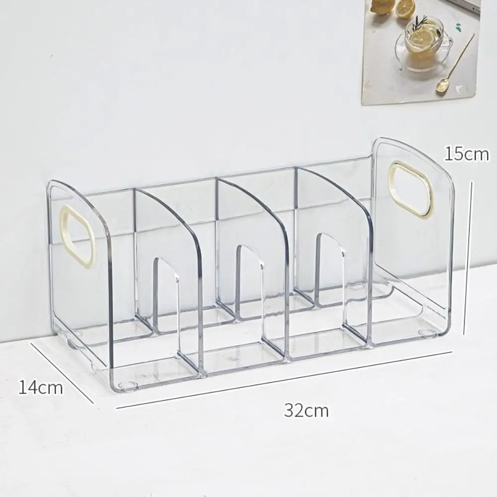 Desktop Organizer Save Space Handle Bookends Durable Transparent Divider Book Stand Simple Display Desk Storage Rack Minimalism