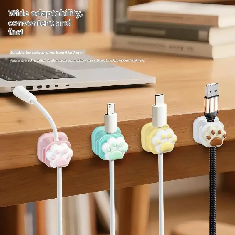Desktop Cute Cable Organizers Holder Clips Desk Tidy Organiser Self Adhesive Cable Management Office Wire Cord Holder
