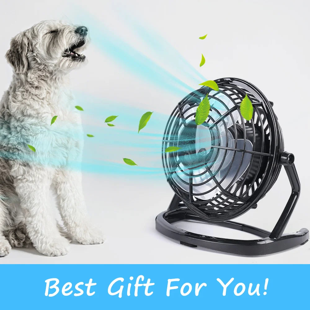 Mini USB Desk Fan Desktop Adjustable Tilt Stand Cooling Fan Ultra-quiet Electric Portable Small Fan for Desktop Office Table