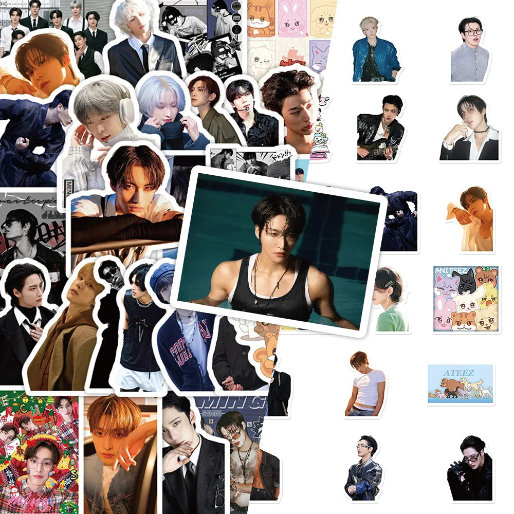 70PCS Kpop Idol Sticker ATEEZ Korean Boy Group Stickers Personalized DIY Luggage Laptop Phone Guitar Skateboard Decal Toy
