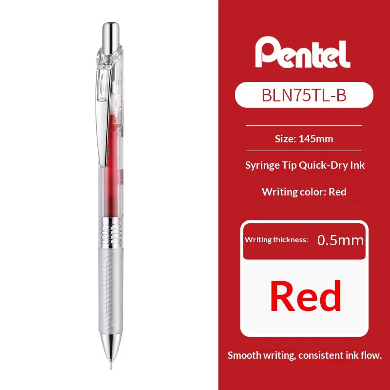 Pentel EnerGel Colored Retractable Gel Pen,Assorted Color Clear Barrel High-Capacity,Quick-Dry Ink for Various Writing Scenarios