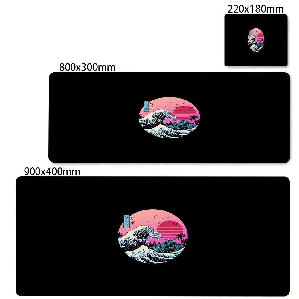 Large Mousepad Japan Great Wave Mousepads Keyboard Mat Deskpad Pc Game Desk Mats Company Mouse Pad Minimalist White Mouse Mats