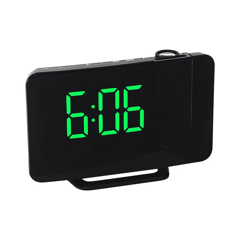 Bedroom Projection Alarm Clock, Digital Clock Radio with Projector, FM Radio, Adjustable Brightness, USB Port, Dual Alarms