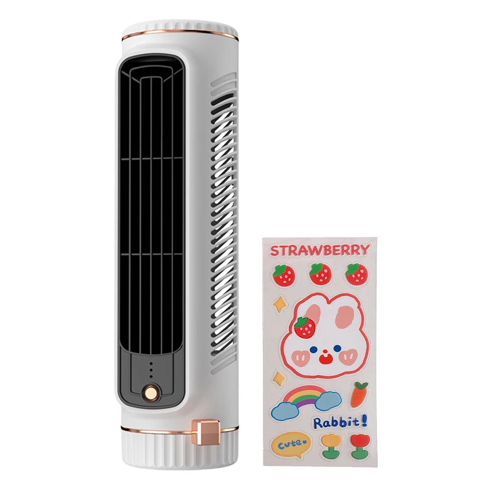 Tower Fan USB Charging Electric Vertical Fan Bladeless Summer Fan Wireless Desk Fan for Home Bedroom