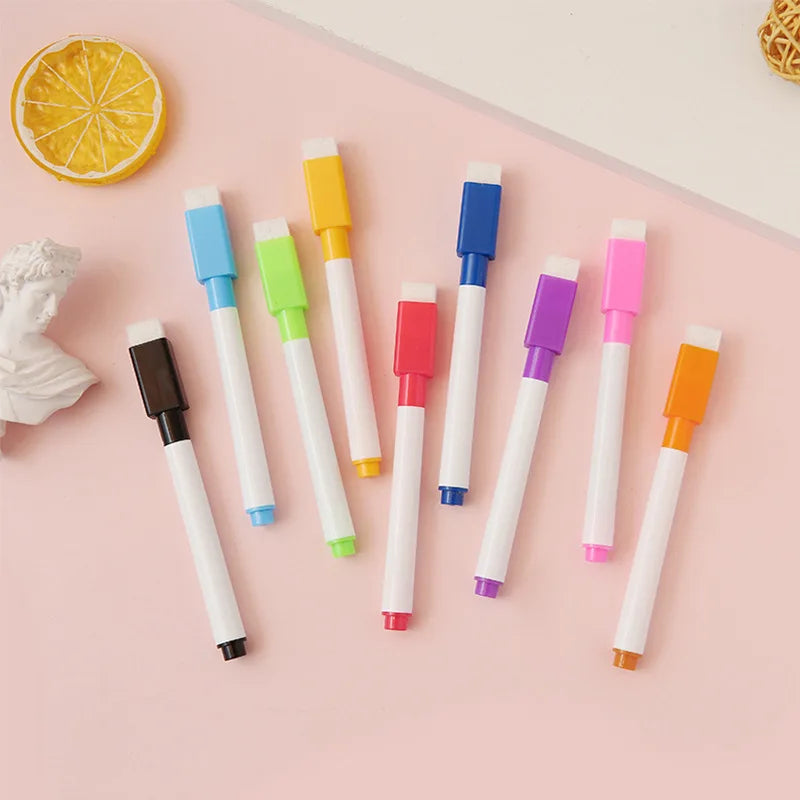 8 Colors Erasable Magnetic Whiteboard Marker Pen Blackboard Marker Chalk Glass Ceramics Office School Art Marker Stationery