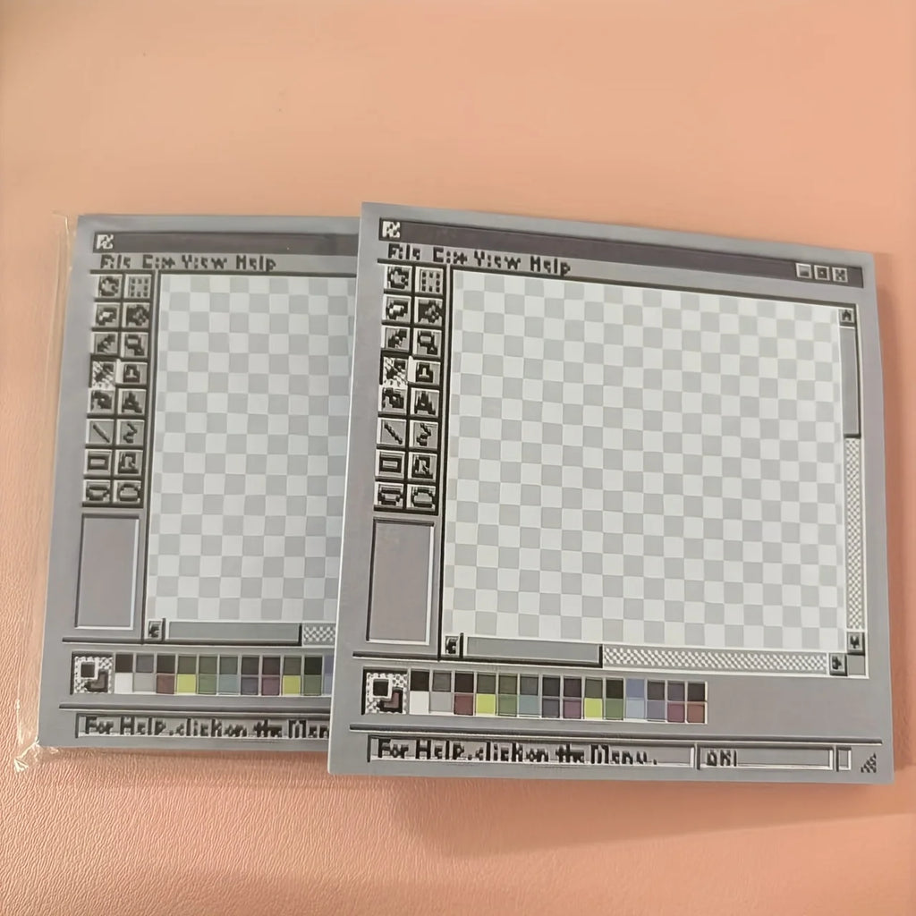 50/100 Sheets Vintage Computer Drawing Board Notepad - Retro Style Square Paper for Creative Illustration and Design