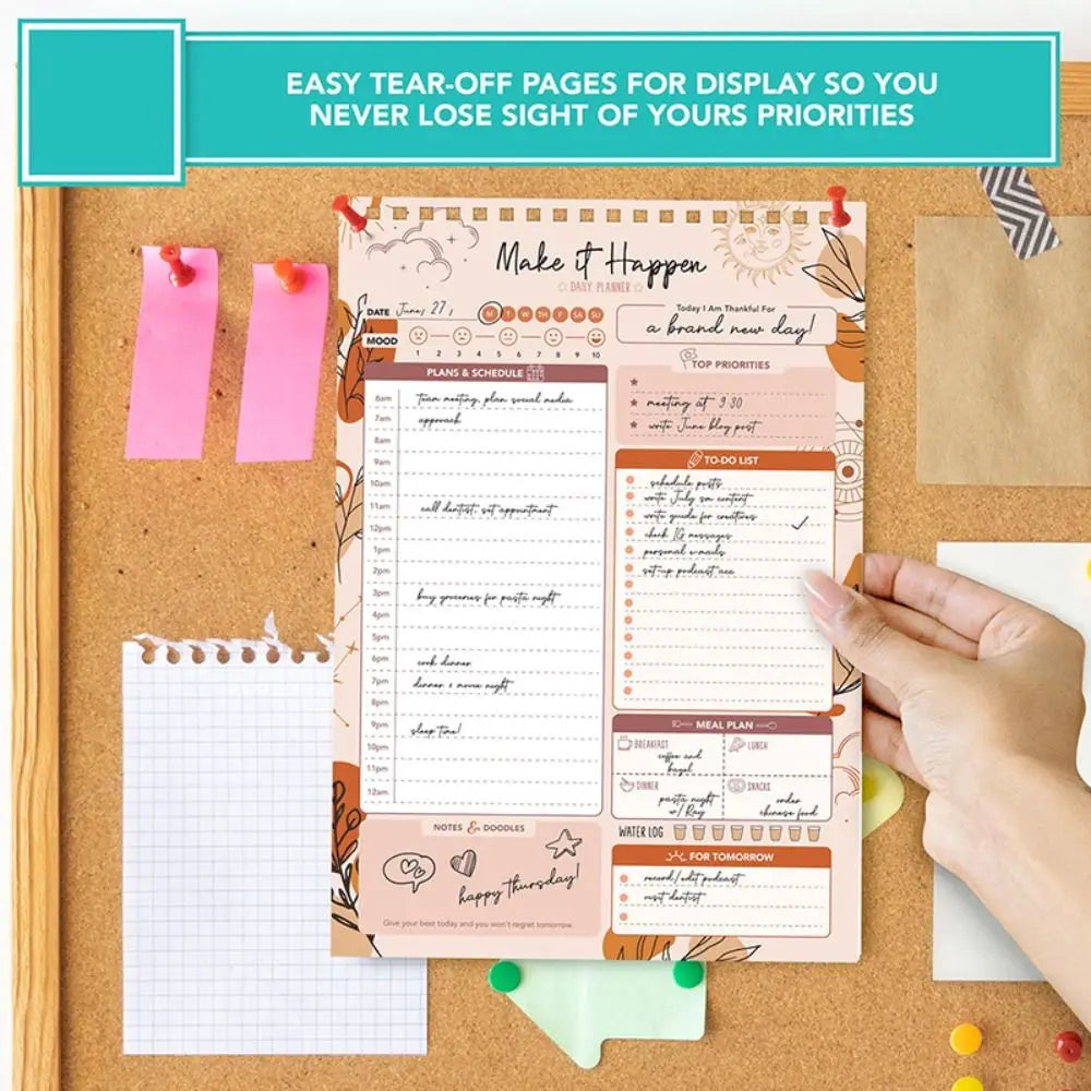 52 Sheets To Do List Notepad Easy Tear-off Weekly Planner Schedules Journal Self-Disciplined Memo Time Management Notebook