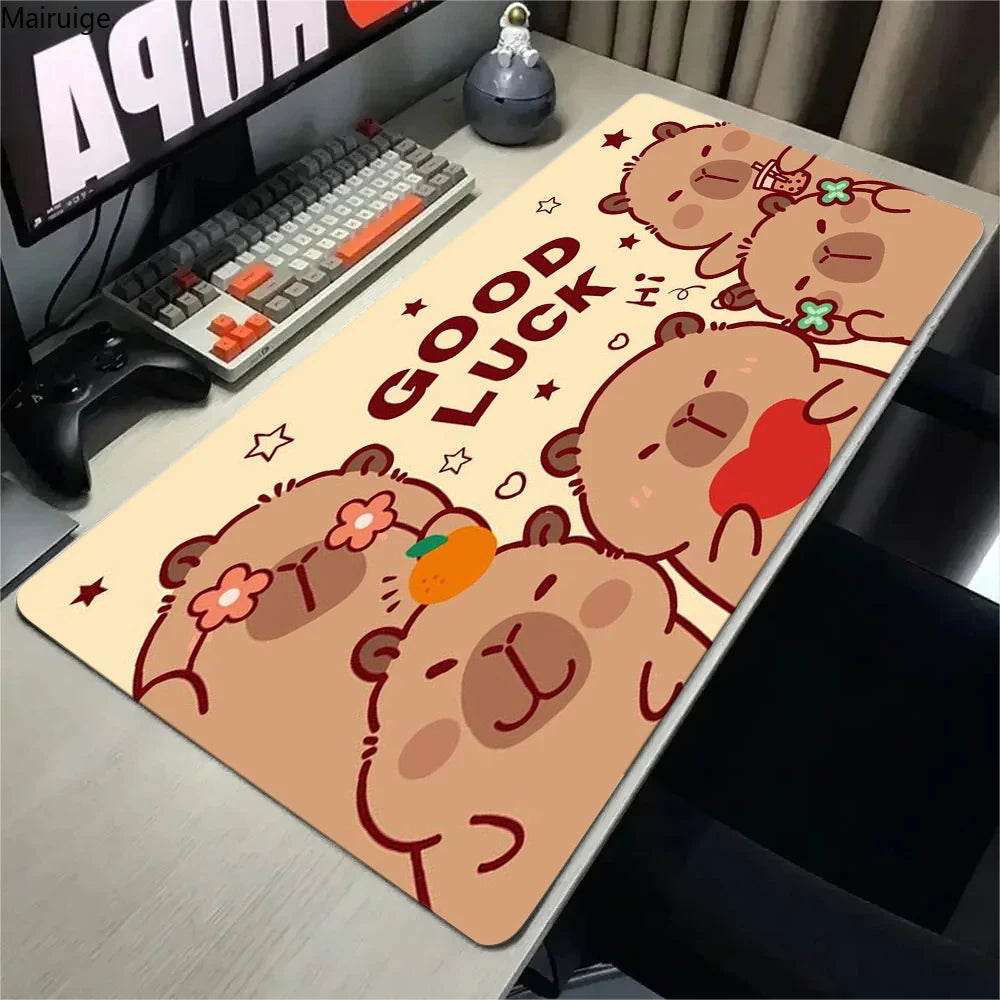 CUTE Capybara Mousepad Keyboard Mat Table Mat Students Cabinet Gamer Desktop Mousepad Cup Mats Anti-wrinkle Non-slip Deskpad