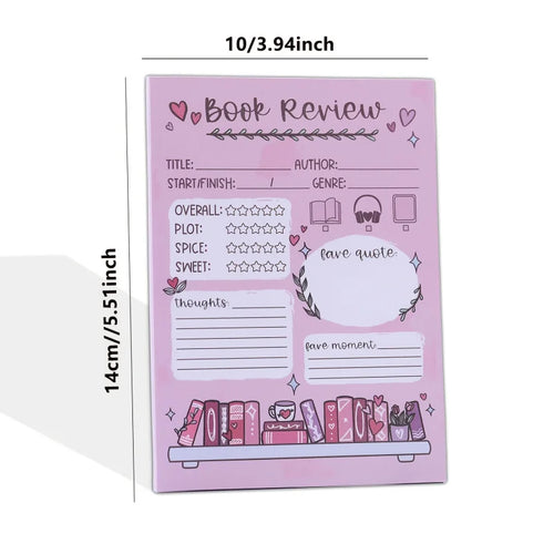 1/2 Pcs Fun Book Review Notepad, perfect gift for book lovers and everyday office use, great for organizing ideas and memos!