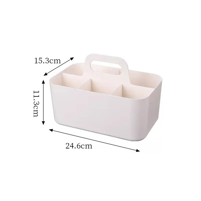 Desktop Cosmetic Organiser, Pen and Desk Organiser, Split Marker Organiser with Handle Bracket Portable Utility Fixed Container