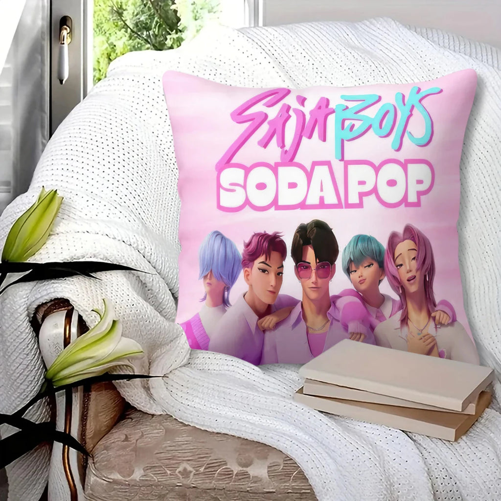 Cute Cartoon K-KPop Core Contain Cushion Cover Style Comfortable Sofa Bedroom Personalized Decorative Home Print Cushion Cover