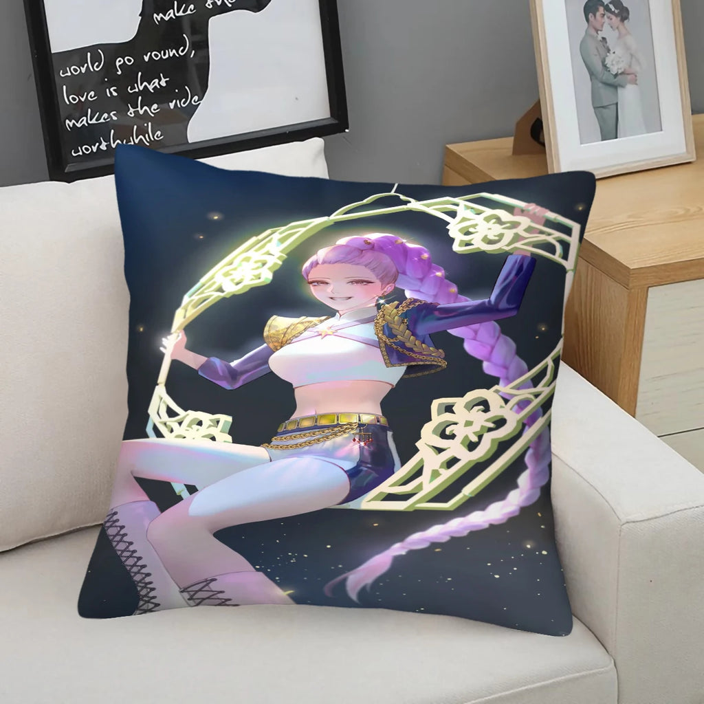 Cute Cartoon K-KPop Core Contain Cushion Cover Style Comfortable Sofa Bedroom Personalized Decorative Home Print Cushion Cover