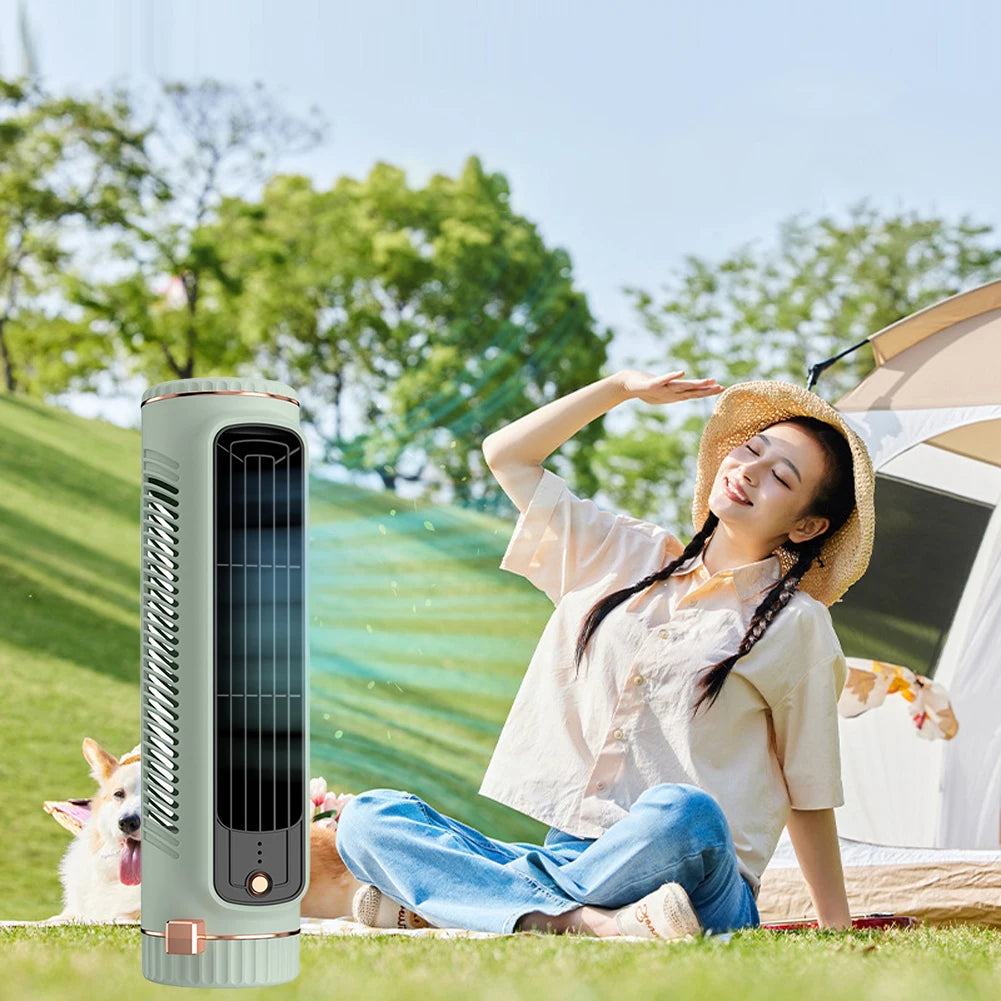 Tower Fan USB Charging Electric Vertical Fan Bladeless Summer Fan Wireless Desk Fan for Home Bedroom
