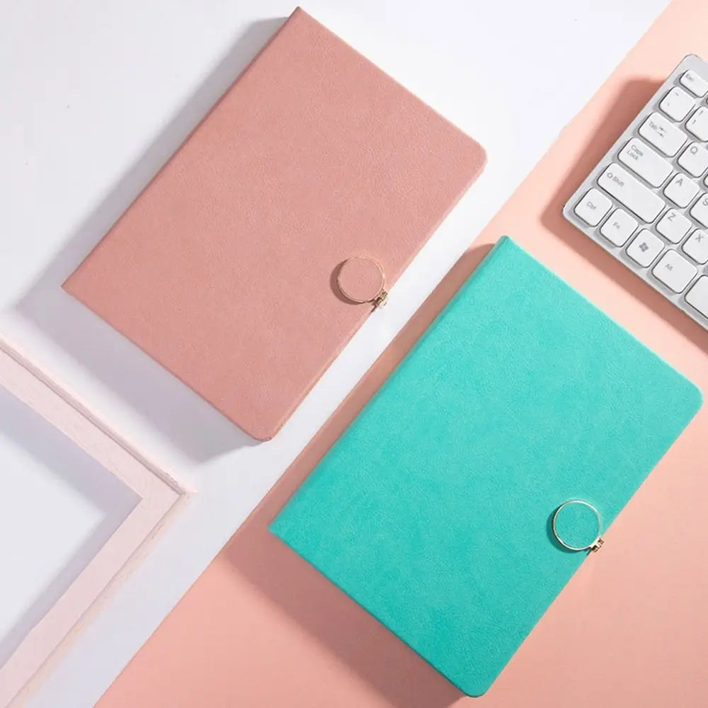 200 Pages A5 Notepad PU Leather Cover Thickened Paper Students Notebook Wear-resistant Horizontal Line Diary