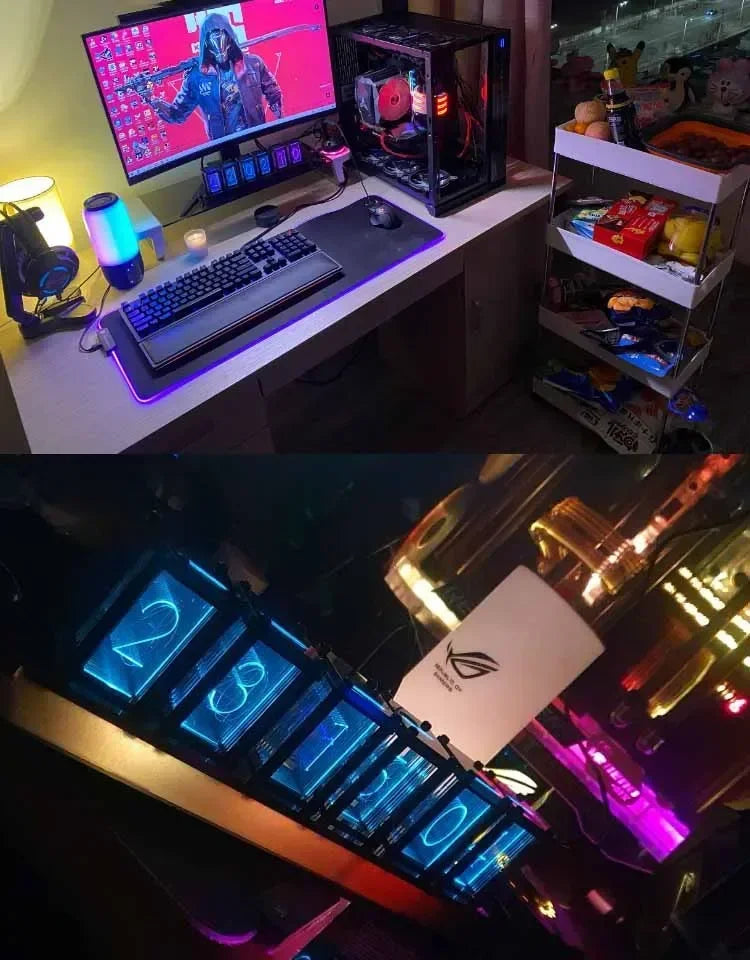 Table Clock Diy Kit Led RGB Digital Classic Luxury Desk Clock Creative Luxury Office Desktop Tabletop Watch Home and Decoration