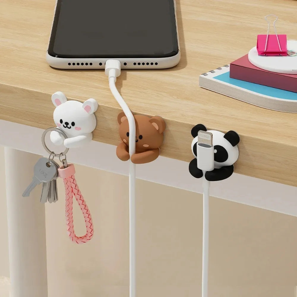 Desktop Cable Organizer Holder Winder Clips Desk Self-Adhesive Mobile Phone Data Cable Management Wire Cord Holder