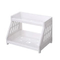 White Double Tier Desktop Storage Organiser Display Shelf  stationery  stationary  stationary organizer  office supplies