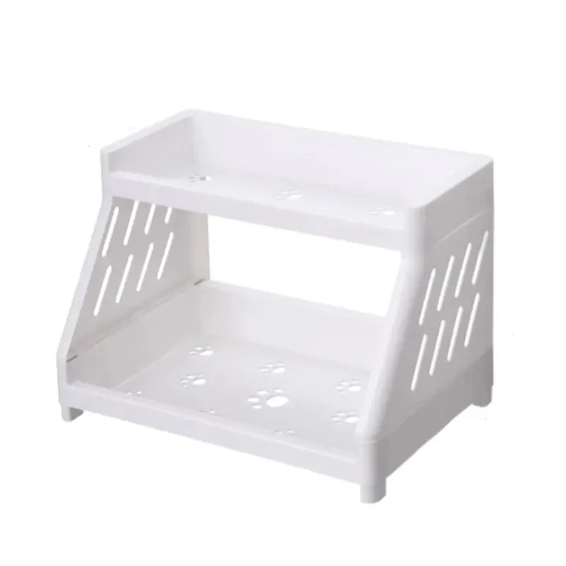 White Double Tier Desktop Storage Organiser Display Shelf  stationery  stationary  stationary organizer  office supplies