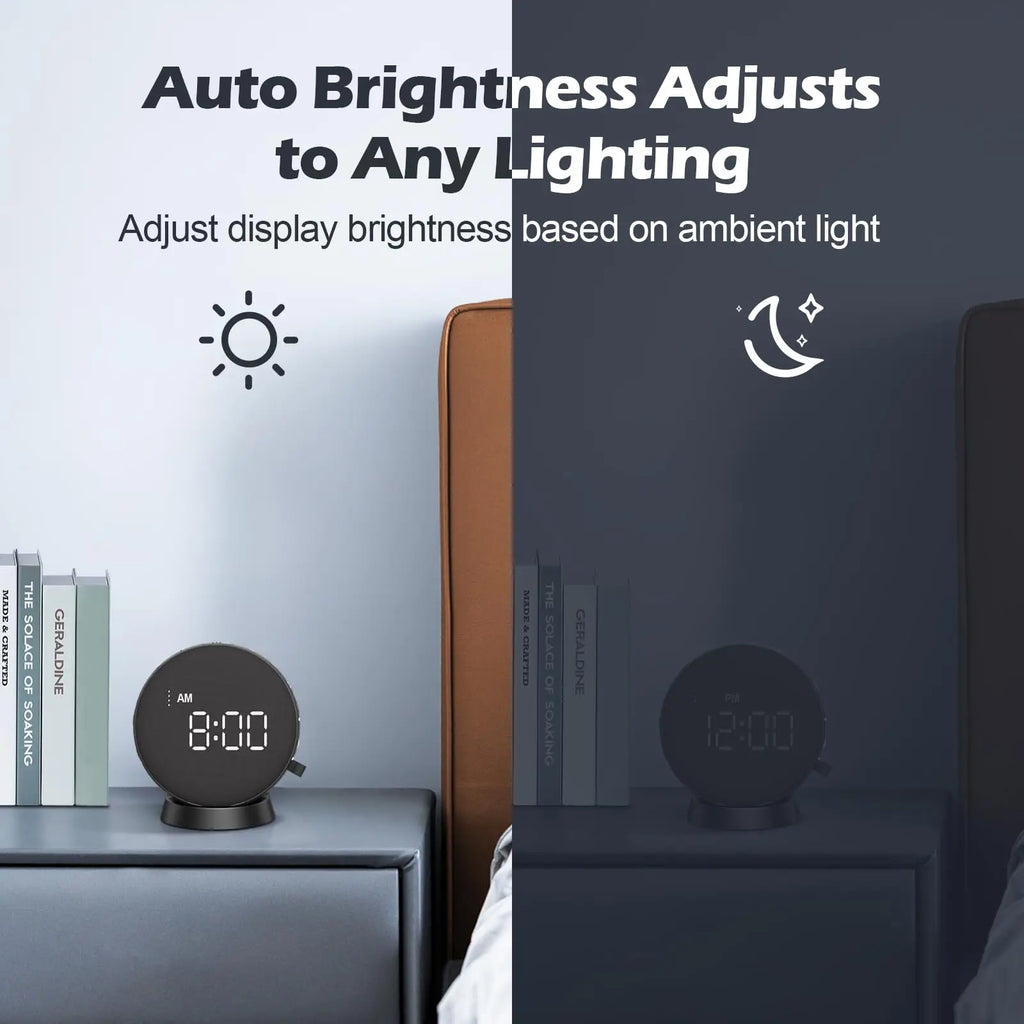 Awakening Alarm Clock Loud Bed Shaker Vibrating Alarm Clock for Hearing Impaired Heavy Sleeper Teens Wireless Magnetic Charging