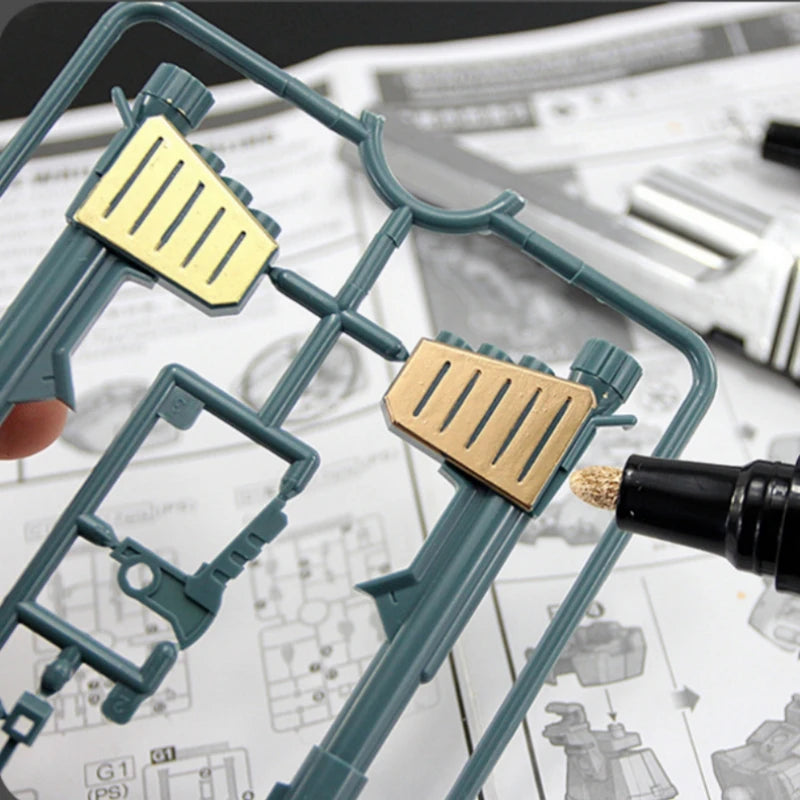 Metallic Markers Colouring Pens for Mech Painting Golden Paint Marker Pen Silvery Reflective Paint Model Marker Pen