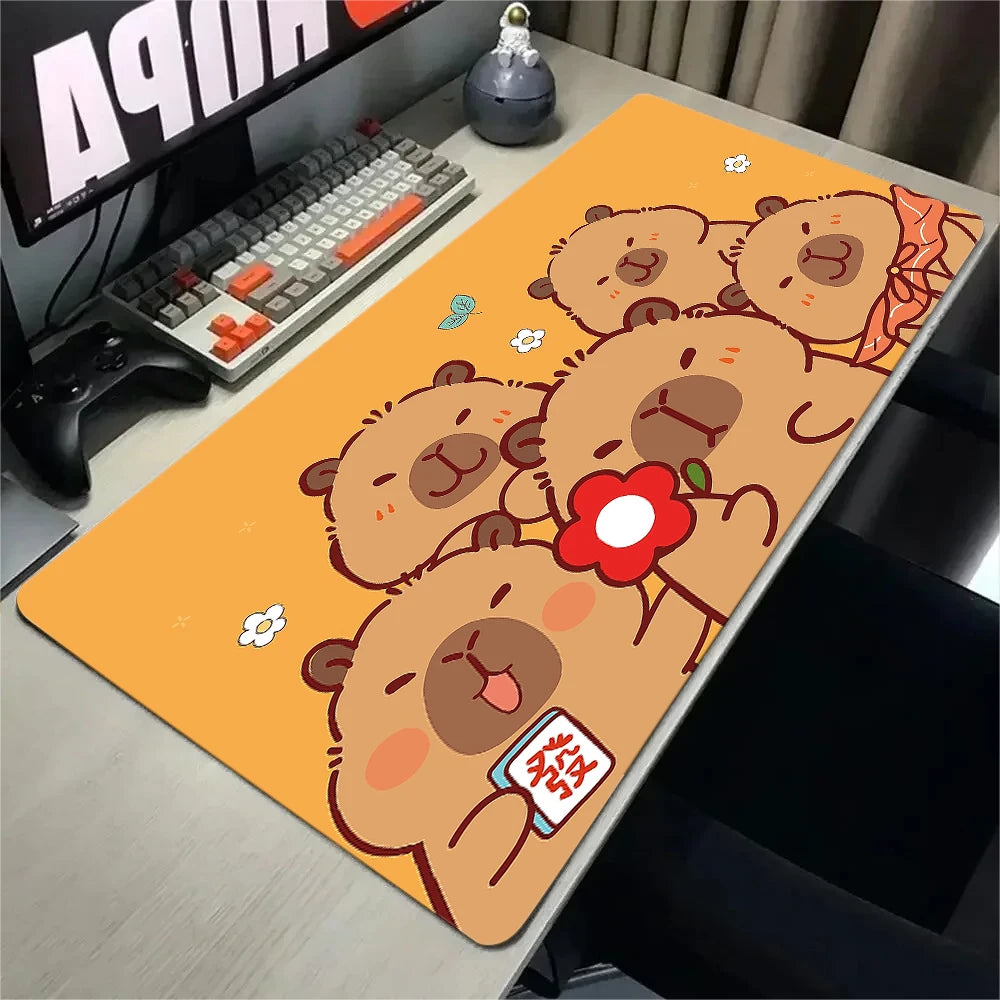 CUTE Capybara Mousepad Keyboard Mat Table Mat Students Cabinet Gamer Desktop Mousepad Cup Mats Anti-wrinkle Non-slip Deskpad