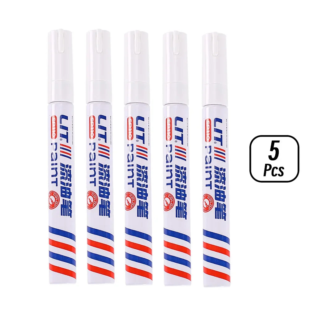 3mm 10p Colorful 8 Colors Permanent Paint Marker Waterproof White Markers tire tread rubber fabric Paint metal Paint Marker Pens
