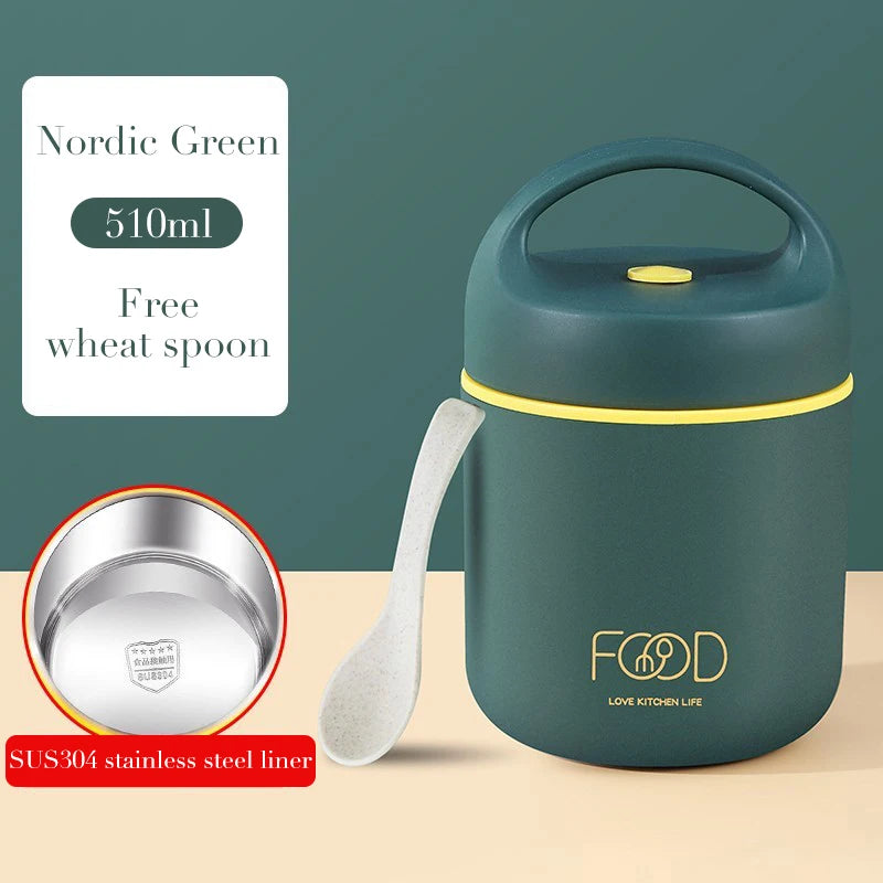 Lunch Boxes Lunch Bag 304 Stainless Steel Lunch Box For Kids Lunch Bags  Portable Folding Spoon Lunch Box Kids Thermal Bento Box