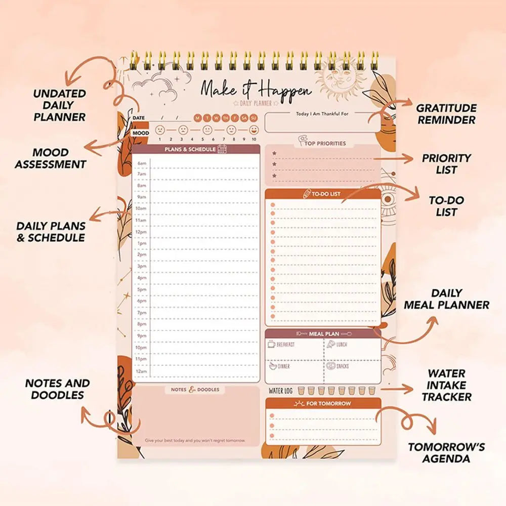 52 Sheets To Do List Notepad Easy Tear-off Portable Schedules Journal Post Notes Memo Schedule Writing Pads Student