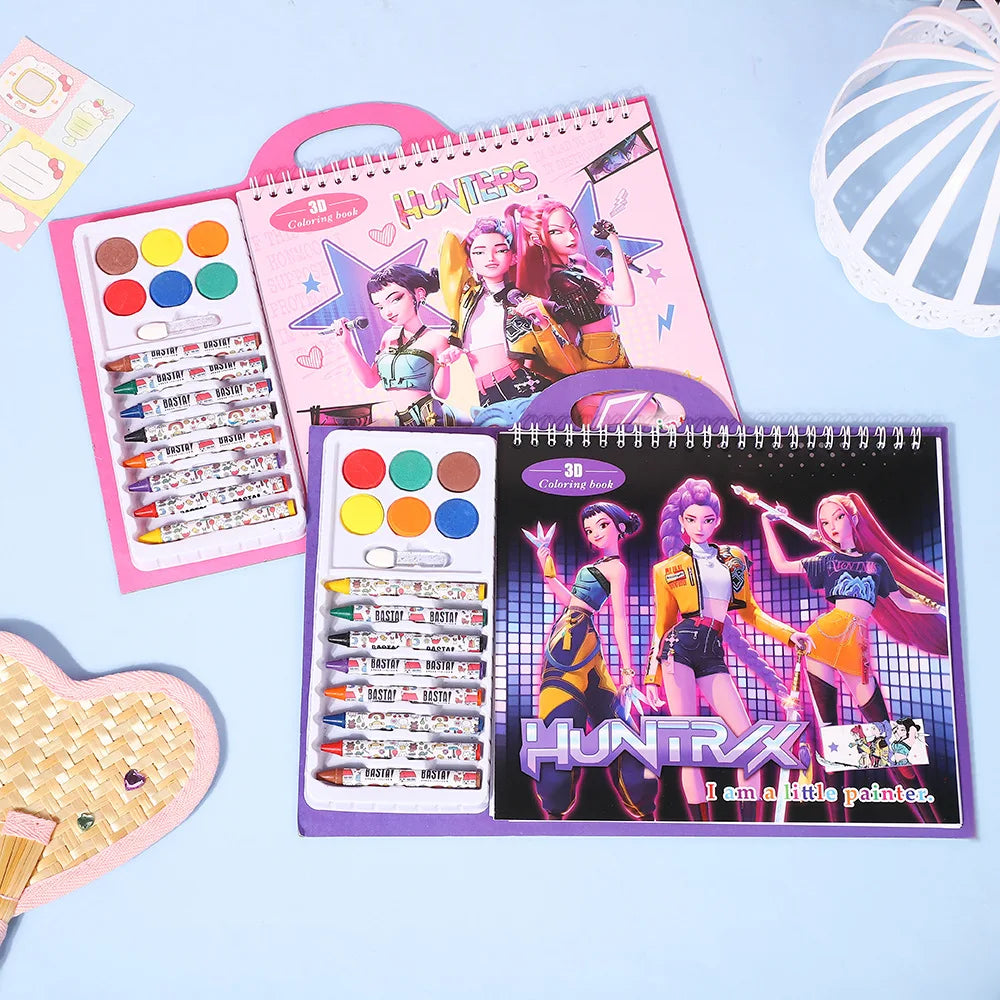 K-POP Color Pencils Coloring Book - Purple Version - Singing Queen Coloring Book - Art Book - Safe Painting Coloring Book - Graf