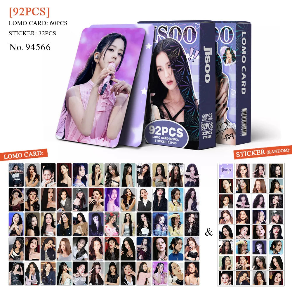 80-page K-pop girl group photobook with lyrics, magazine photo collection, 92 photo cards, celebrity LOMO cards, gift
