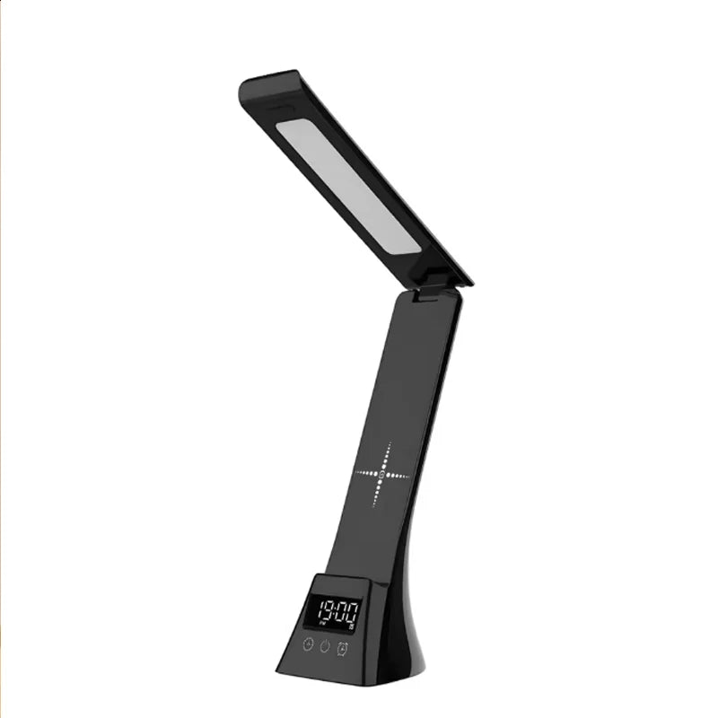 15W Wireless Charger Stand LED Desk Table Lamp With Alarm Clock 3 Colors Dimmable Desk Light Fast Charging Station for iPhone