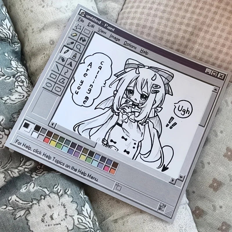 50/100 Sheets Vintage Computer Drawing Board Notepad - Retro Style Square Paper for Creative Illustration and Design