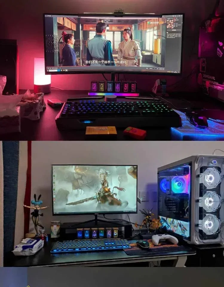 Table Clock Diy Kit Led RGB Digital Classic Luxury Desk Clock Creative Luxury Office Desktop Tabletop Watch Home and Decoration