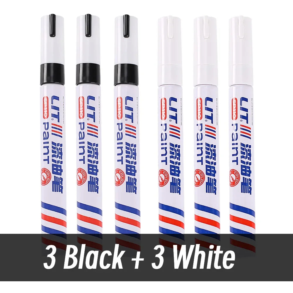 3mm 10p Colorful 8 Colors Permanent Paint Marker Waterproof White Markers tire tread rubber fabric Paint metal Paint Marker Pens
