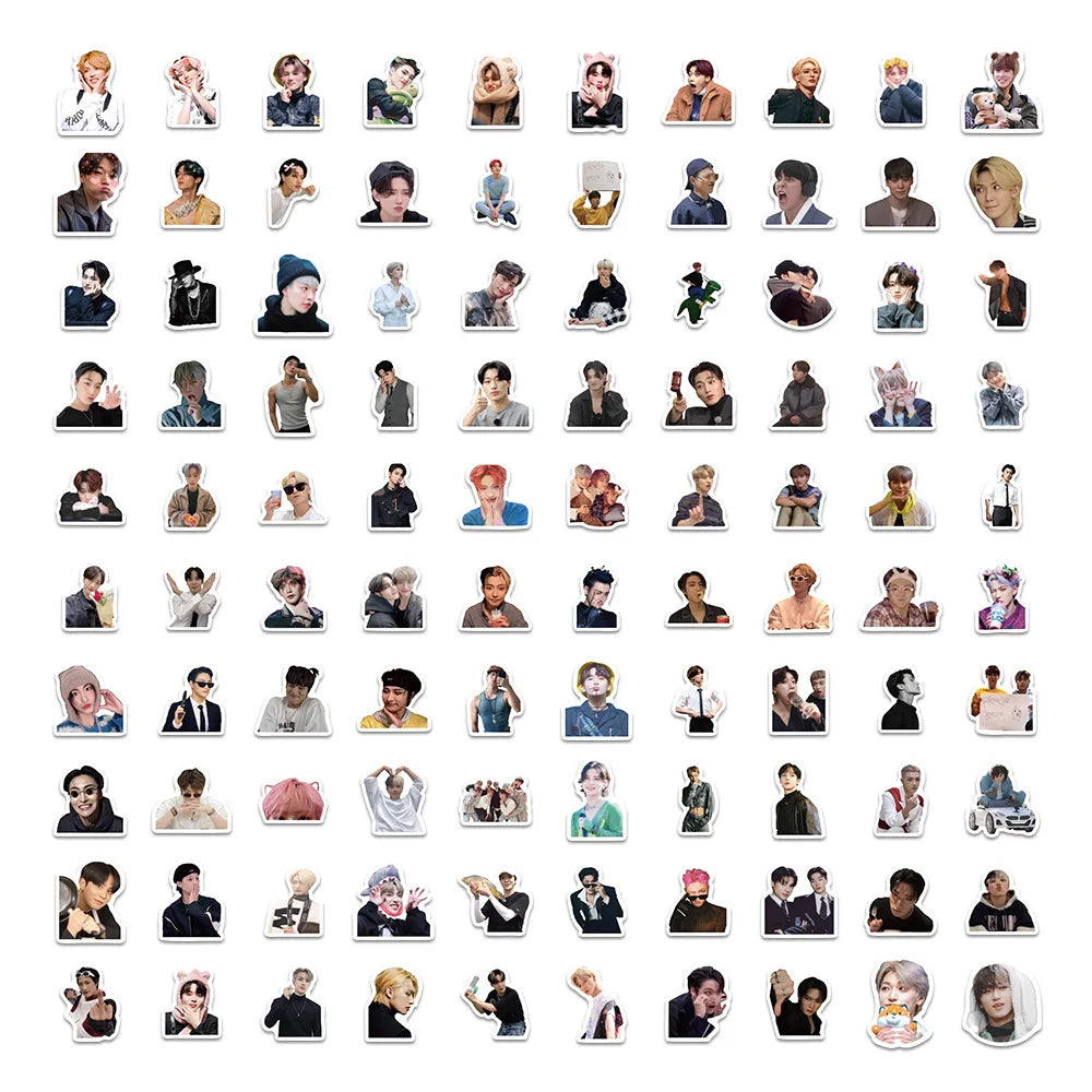 100PCS Kpop Idol Sticker ATEEZ Korean Boy Group Stickers DIY Luggage Laptop Phone Guitar Skateboard Waterproof Decals Toys Gift