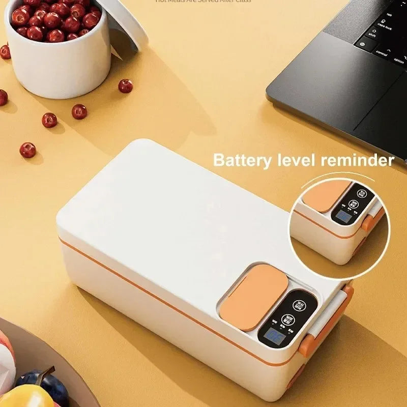 1L USB Electric Lunch Box Portable Heated Food Warmer Rechargeable Insulated Container for Office Camping Travel Commuting